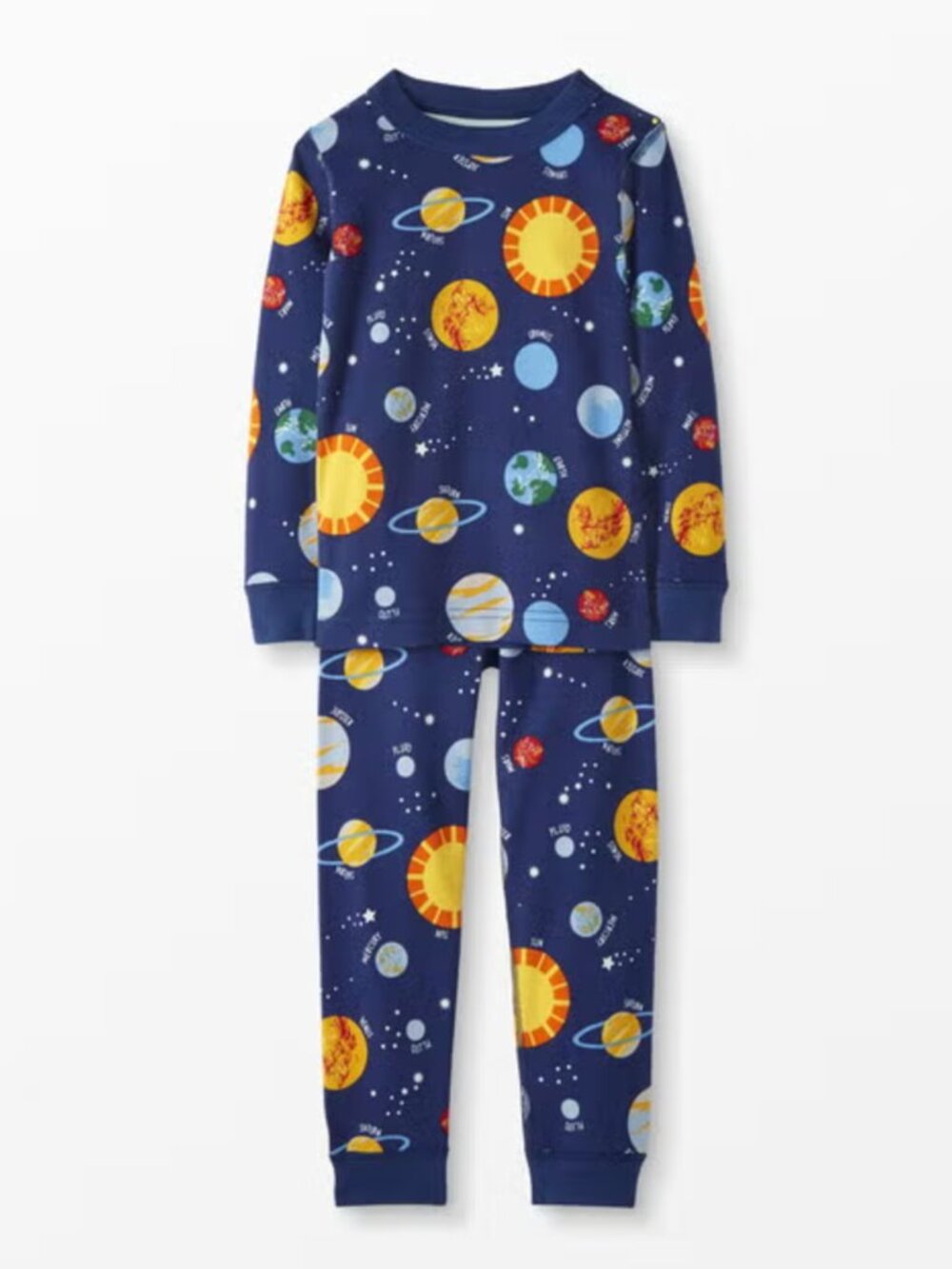 Hanna Andersson HannaJams Long John Pajama Set Milky Way Space Planet - 12 150